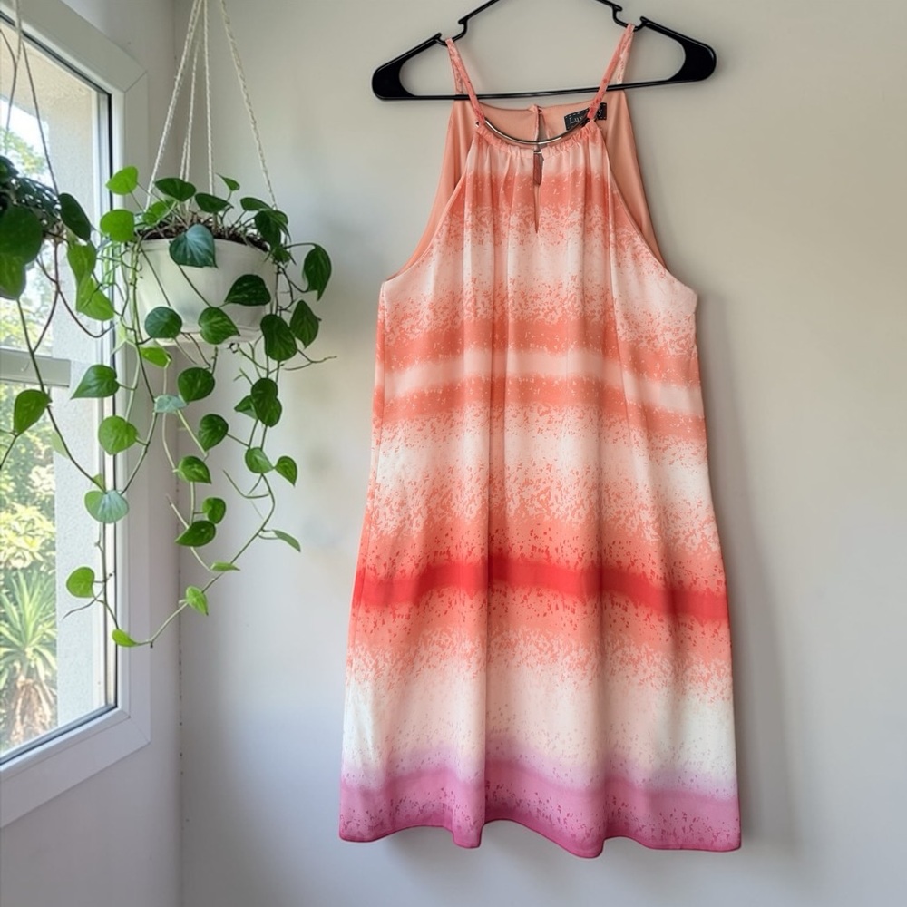 Luxology Coral-Pink Ombre Midi Dress